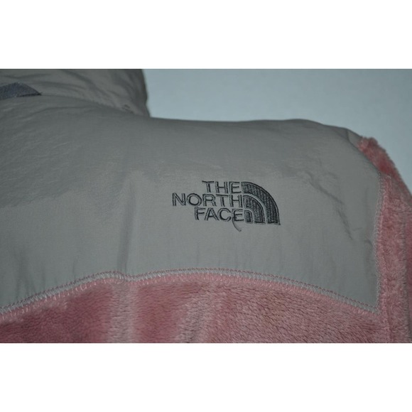 29877 The North Face Plush Fleece Jacket Full Zip Pink Gray Size Large Girls - Picture 6 of 10